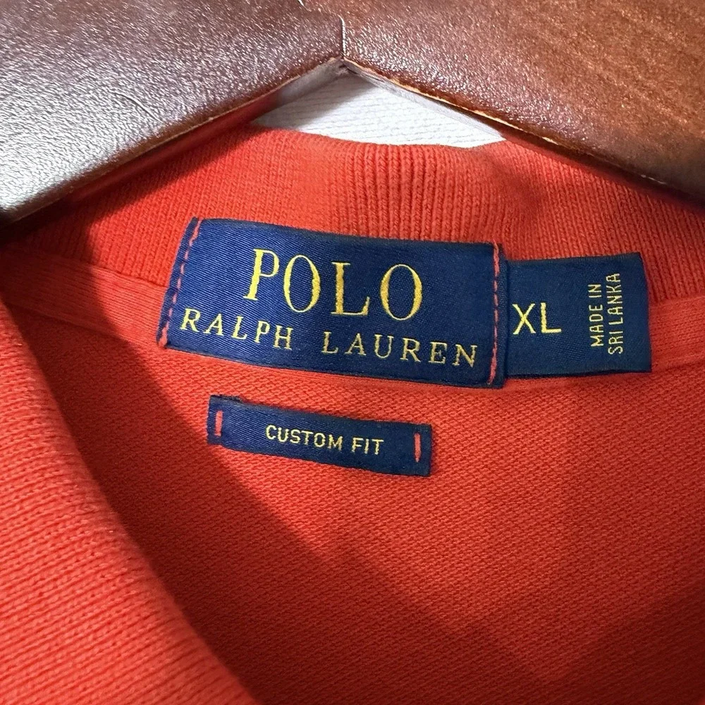 Polo Ralph Lauren Shirt Mens XL Red Big Pony Custom Fit #3 Short Sleeve Golf
